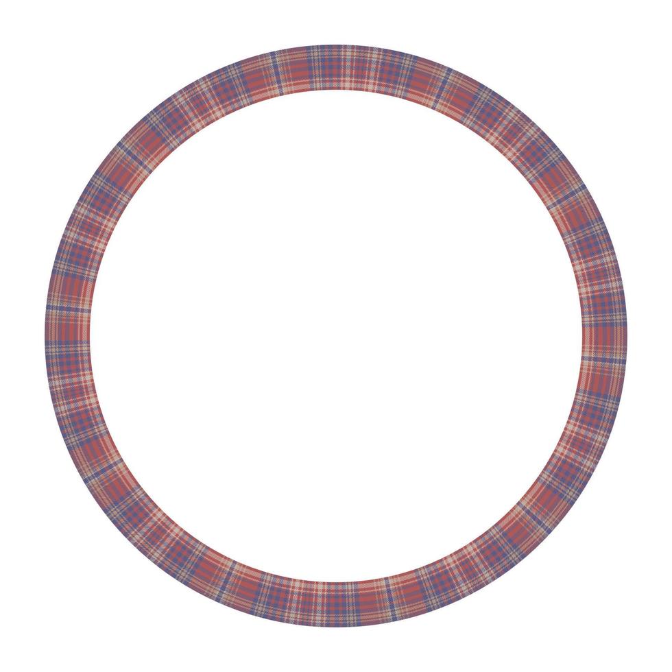 Design-Vorlage für runde Rahmenvektor-Vintage-Muster. kreisrand entwirft karierte stoffstruktur. schottischer Tartan-Hintergrund für Collagenkunst, GIF-Karte, Kunsthandwerk. vektor