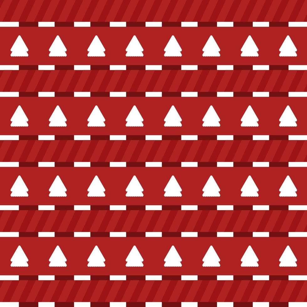 weihnachtsbaum und linienvektormusterdesign. rote und weiße Farbe. vektor