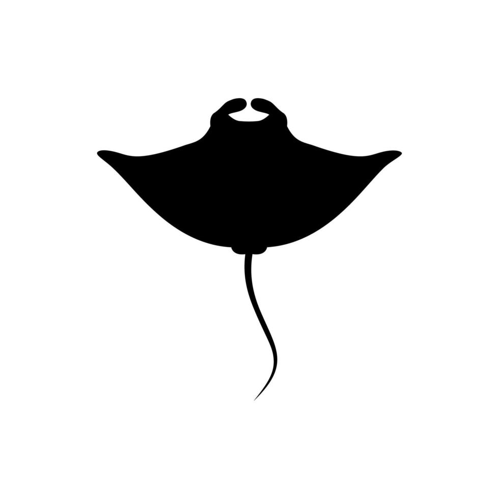 Mantarochen-Logo mit schwarzer Silhouette vektor