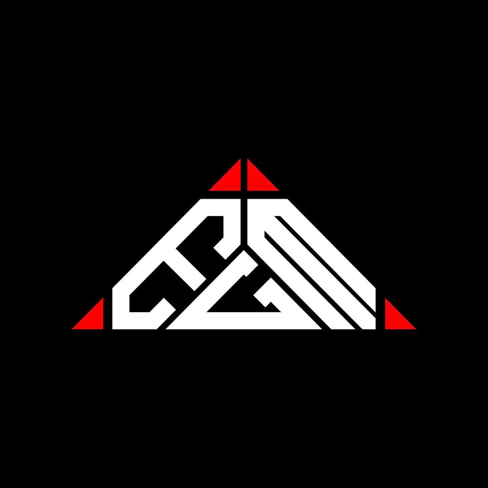 egm Brief Logo kreatives Design mit Vektorgrafik, egm einfaches und modernes Logo in runder Dreiecksform. vektor