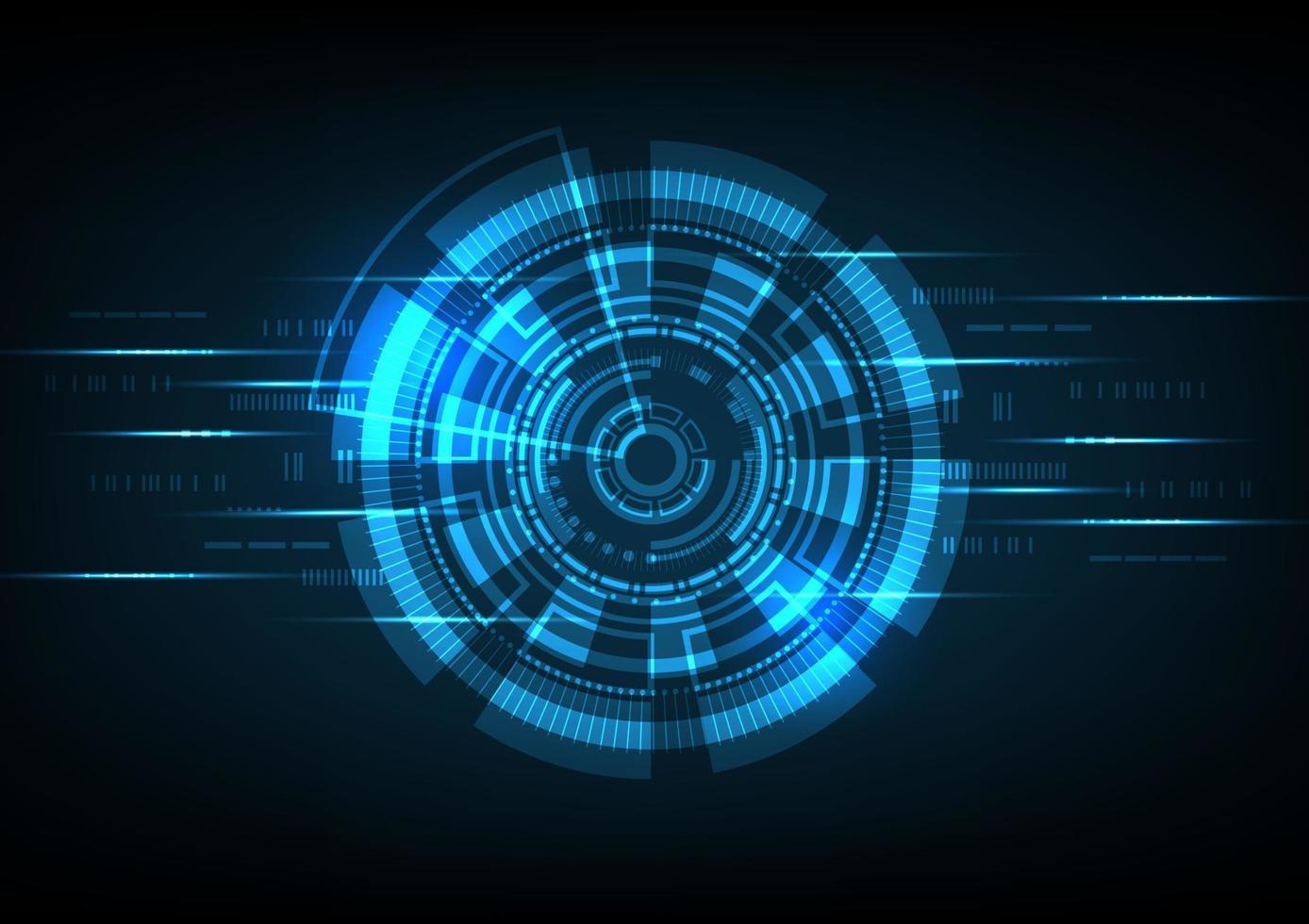 blauer ciecle-Vektorillustrationshintergrund der abstrakten Technologie für Hightech- Kommunikation und futuristisches digitales Innovationskonzept vektor