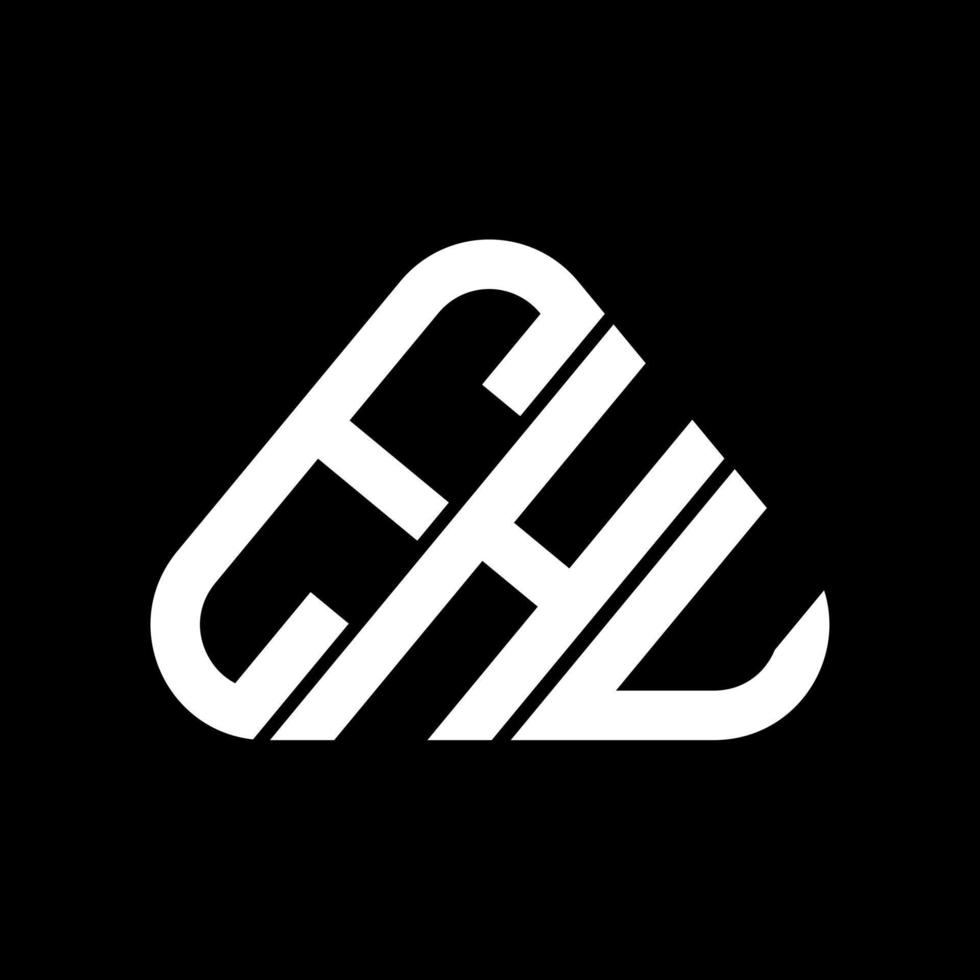ehu brev logotyp kreativ design med vektor grafisk, ehu enkel och modern logotyp i runda triangel form.