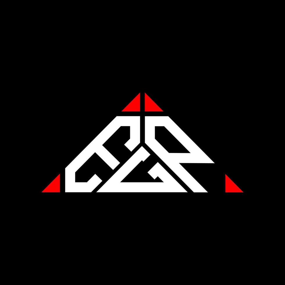 egp Brief Logo kreatives Design mit Vektorgrafik, egp einfaches und modernes Logo in runder Dreiecksform. vektor