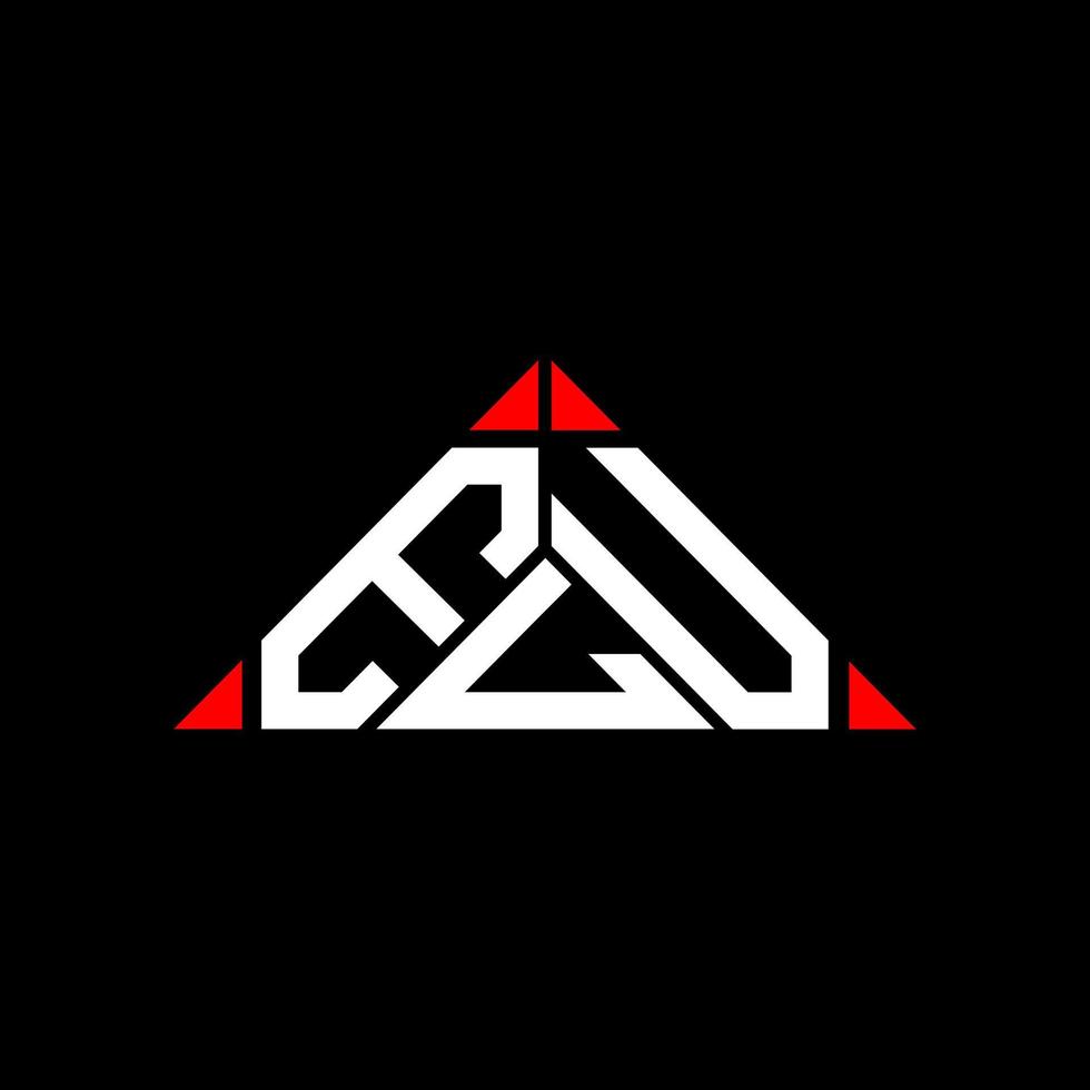 elu brev logotyp kreativ design med vektor grafisk, elu enkel och modern logotyp i runda triangel form.