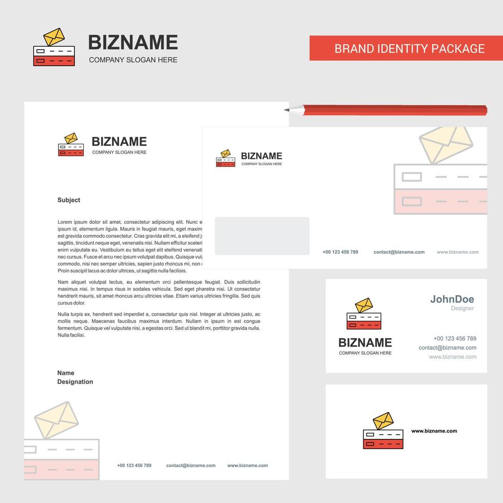 e-post företag brev kuvert och besöker kort design vektor mall