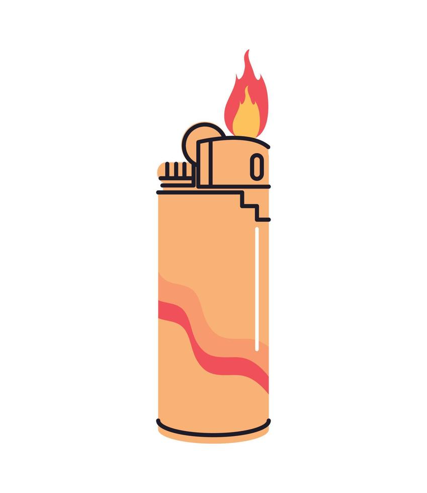 Symbol für brennendes Feuerzeug vektor