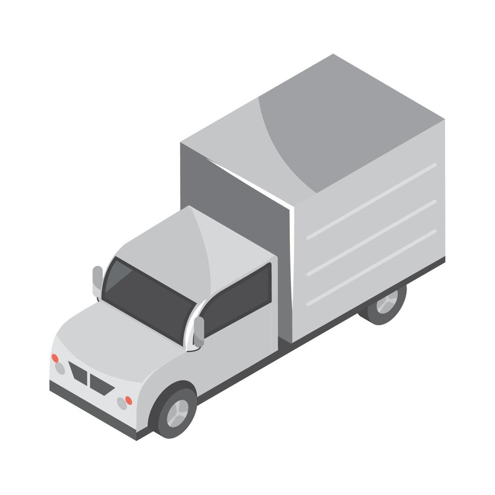 isometrisk leverans lastbil transport vektor