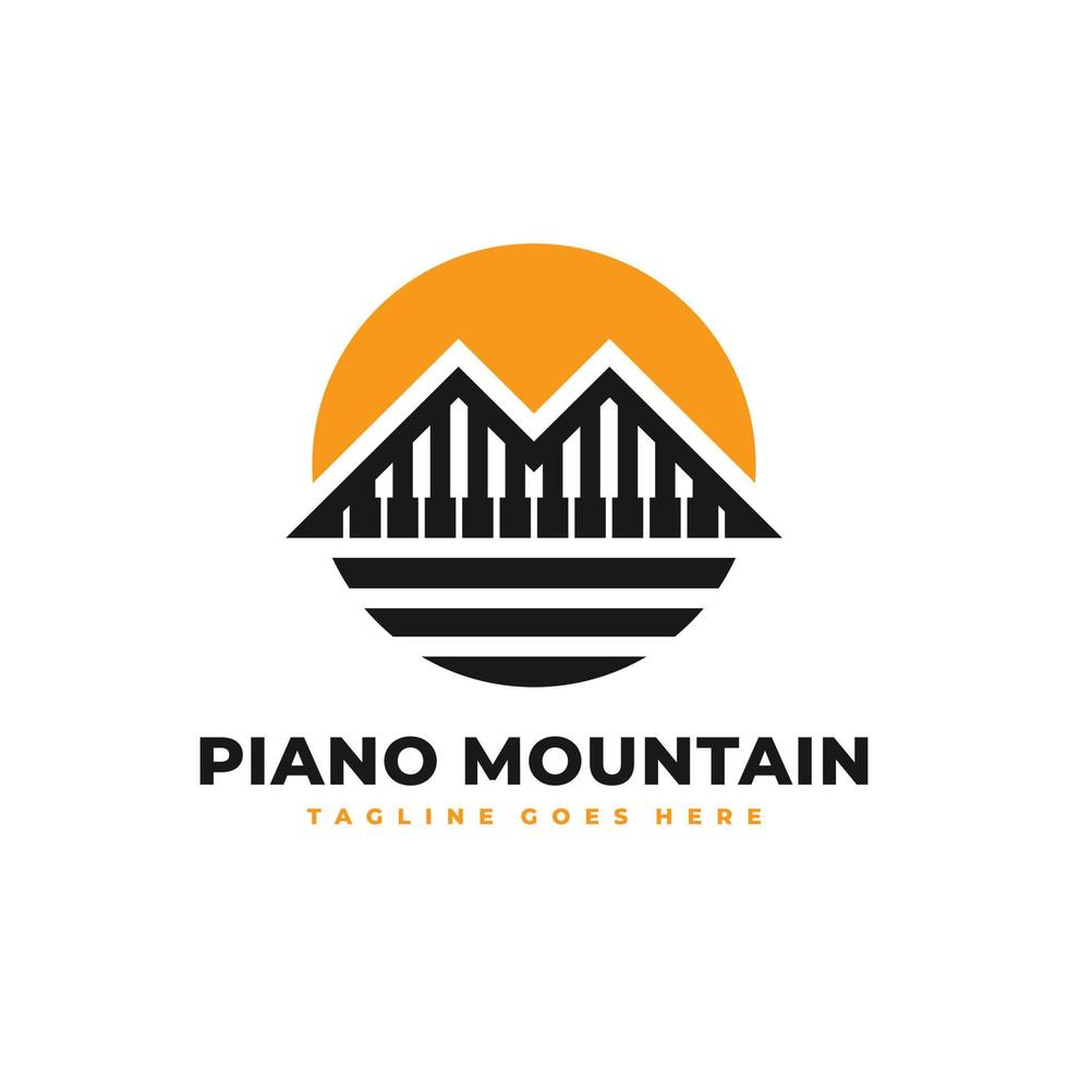 Piano Mountain Illustration Logo-Design vektor