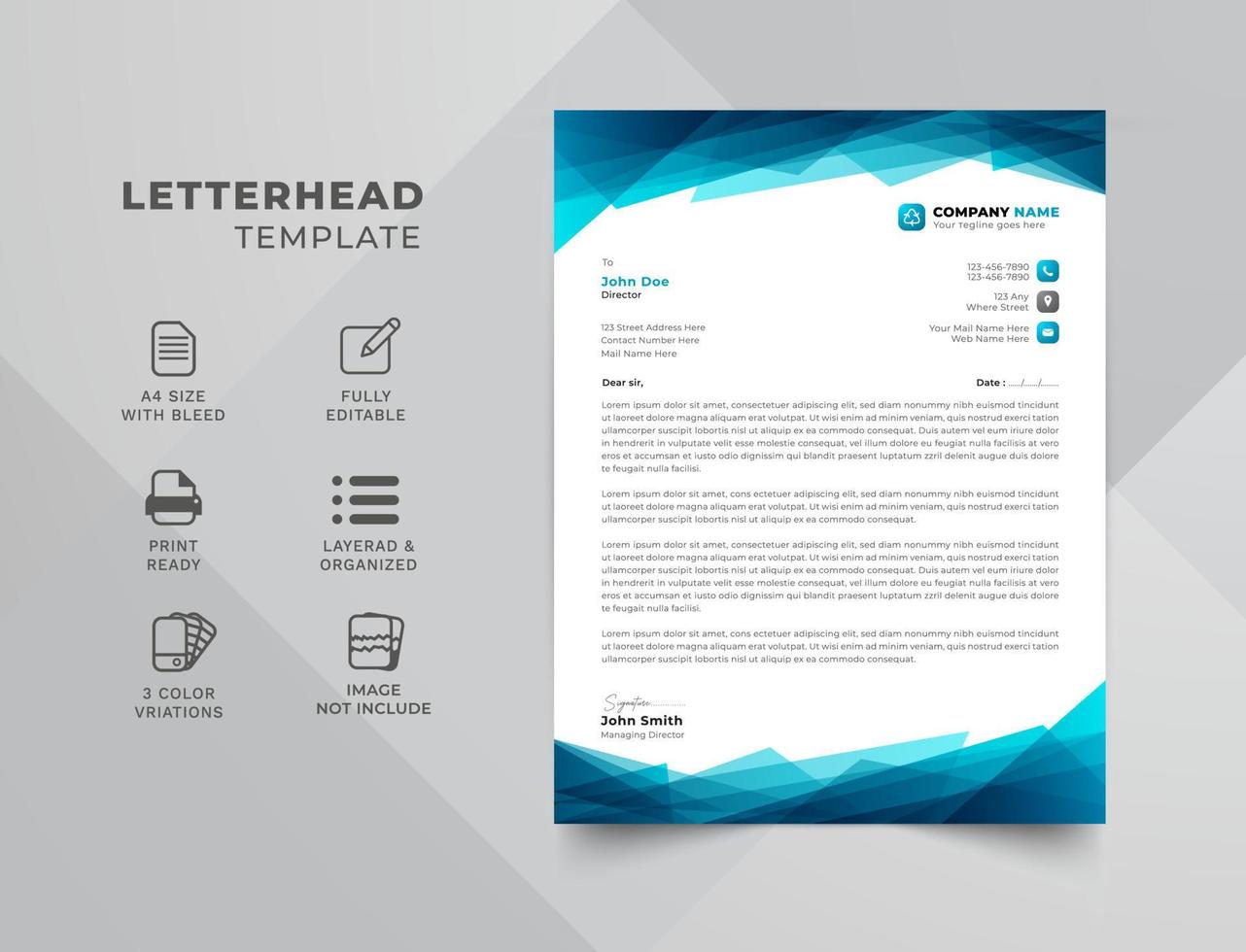 abstrakt kreativ brev mall design för din företag. professionell blå och svart Färg mall. vektor
