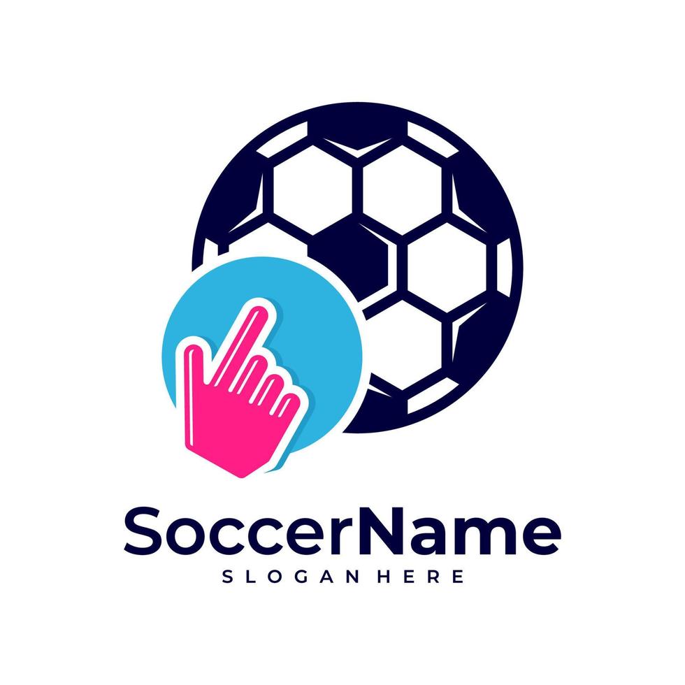 Klicken Sie auf Fußball-Logo-Vorlage, Fußball-Touch-Logo-Design-Vektor vektor