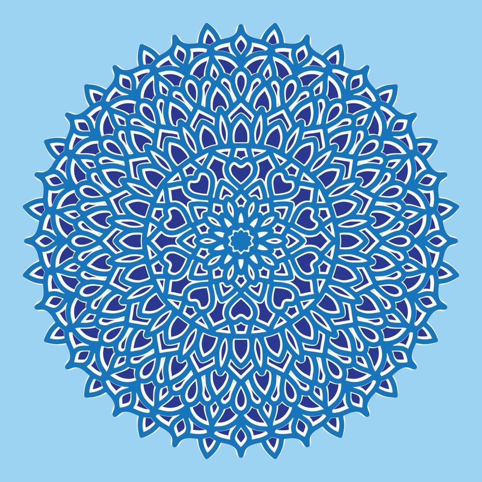 laser skära 3d mandala mönster. 3d islamic mandala vektor