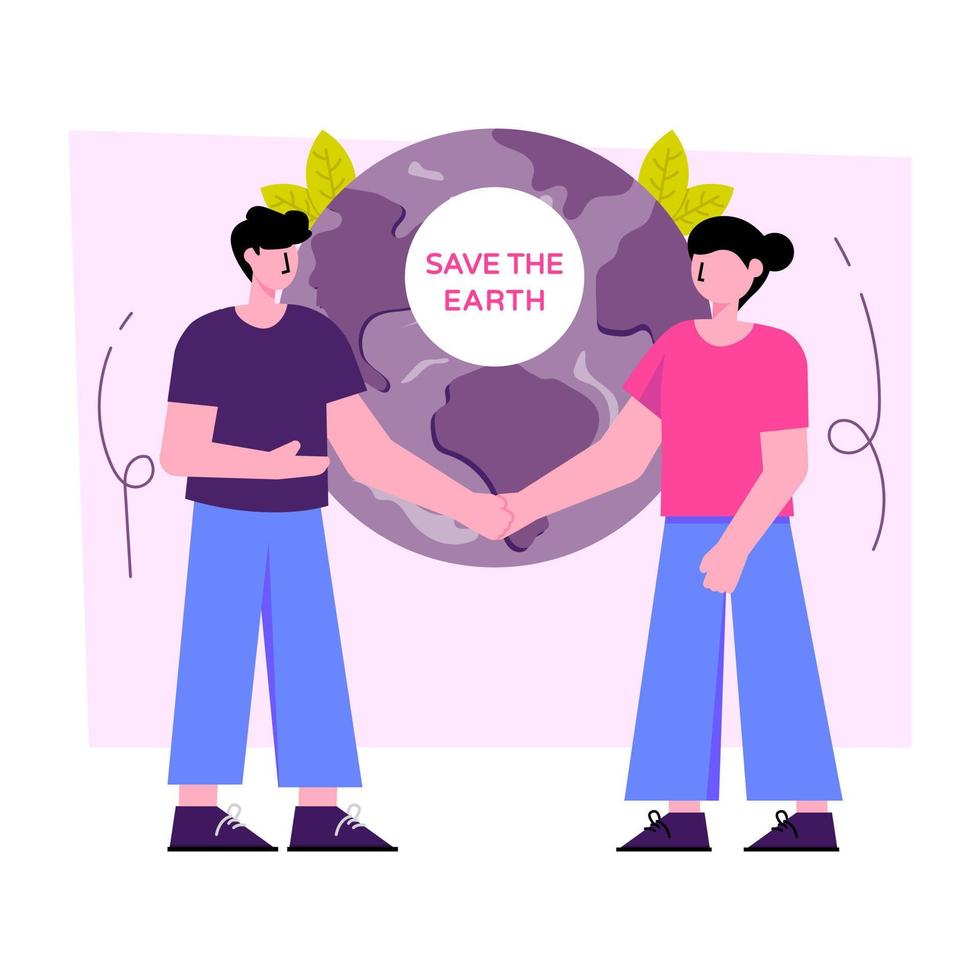 perfekte Designillustration von Save the Earth vektor