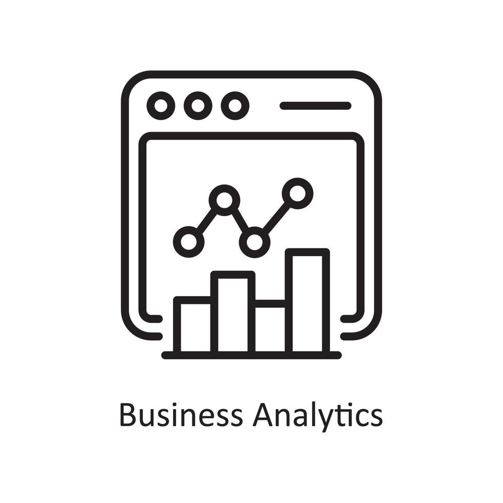 företag analys vektor översikt ikon design illustration. företag och finansiera symbol på vit bakgrund eps 10 fil