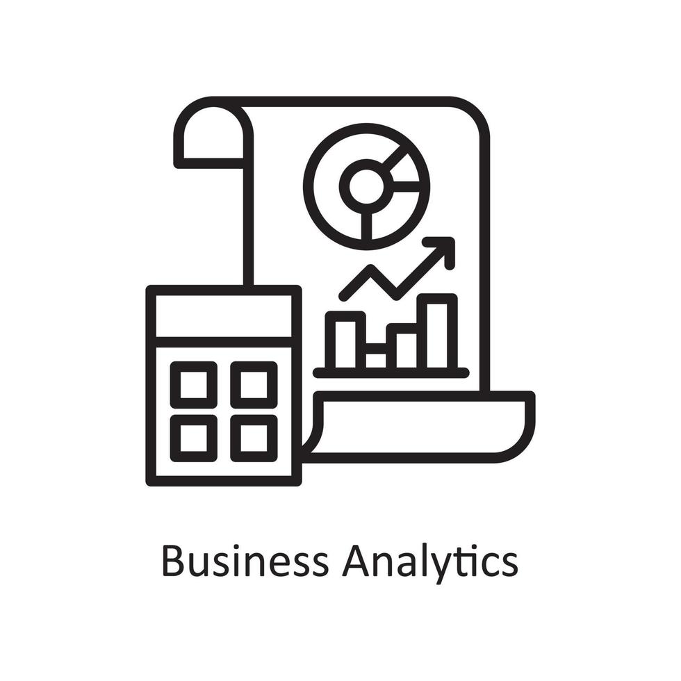 Business Analytics-Vektor-Gliederung-Icon-Design-Illustration. Geschäfts- und Finanzsymbol auf Datei des weißen Hintergrundes ENV 10 vektor