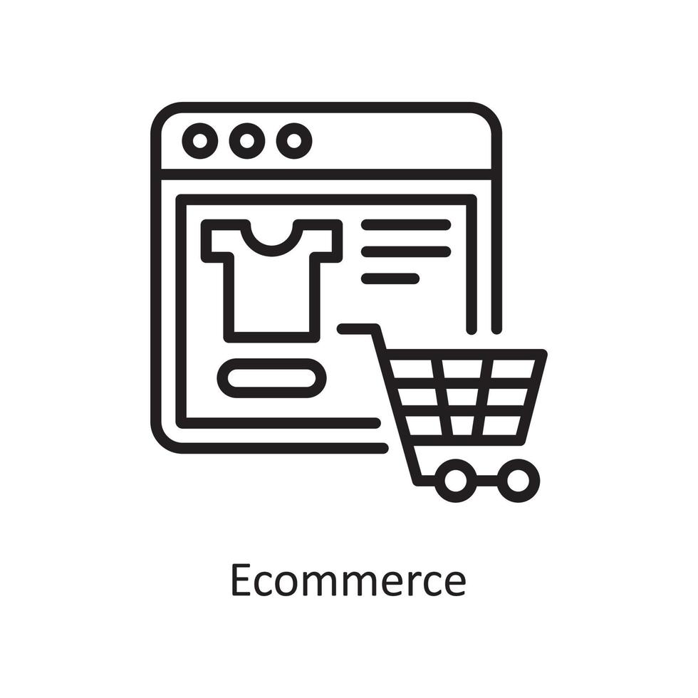 E-Commerce-Vektor-Gliederung-Icon-Design-Illustration. Geschäfts- und Finanzsymbol auf Datei des weißen Hintergrundes ENV 10 vektor