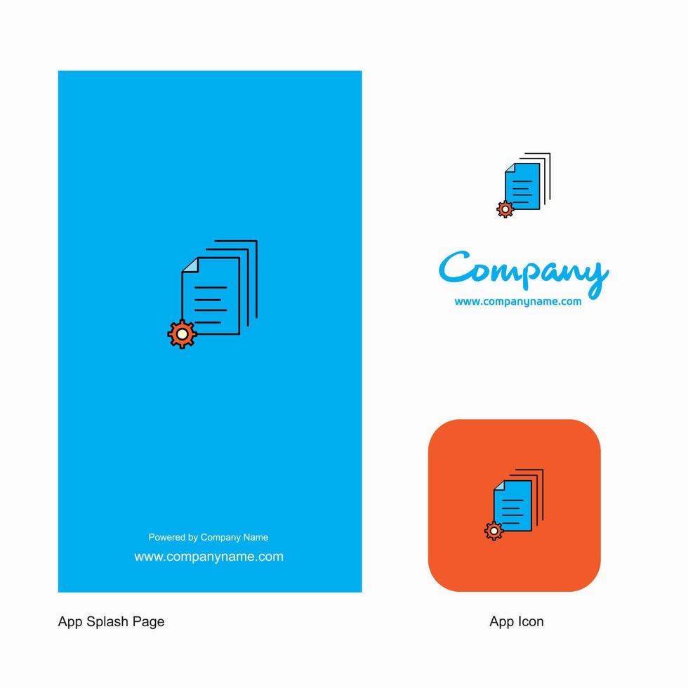 dokumentera miljö företag logotyp app ikon och stänk sida design kreativ företag app design element vektor
