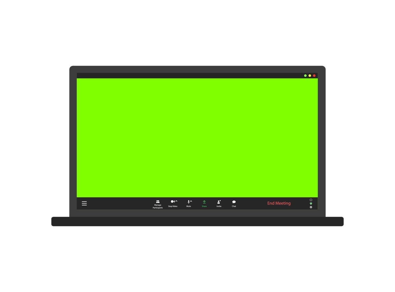 Videoanruf-Layout. ein Anwendungsfenster mit Platz zum Einfügen Ihres Bildes oder Videos vektor
