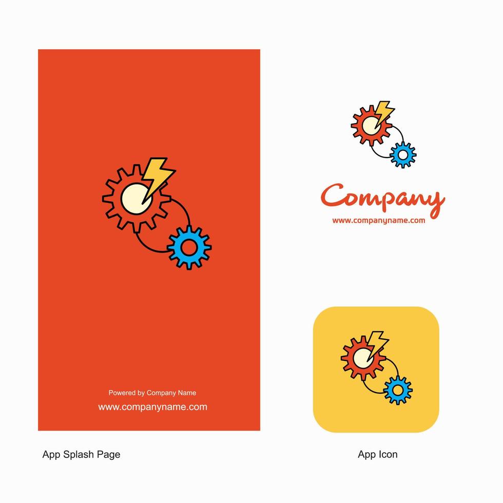 Gear Firmenlogo App-Symbol und Splash-Page-Design kreative Business-App-Designelemente vektor