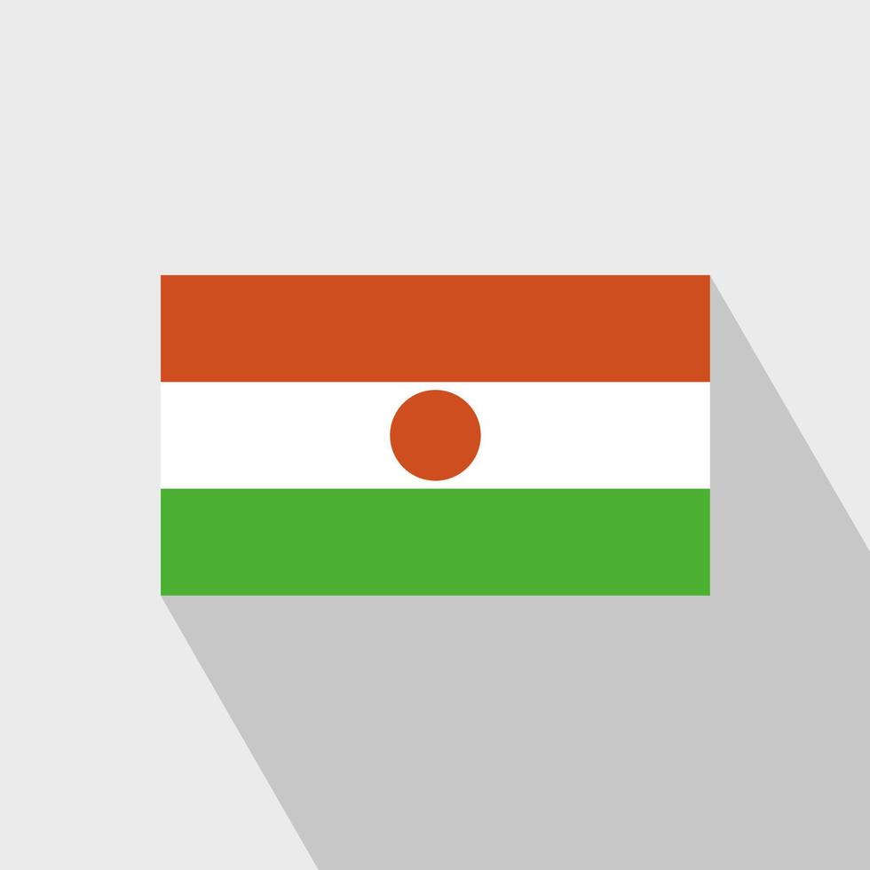 niger flagga lång skugga design vektor