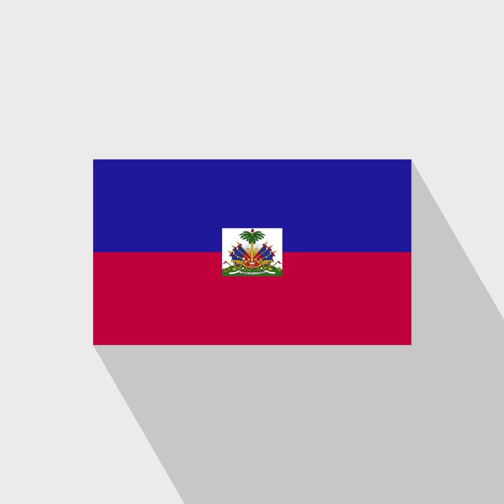 haiti flagga lång skugga design vektor