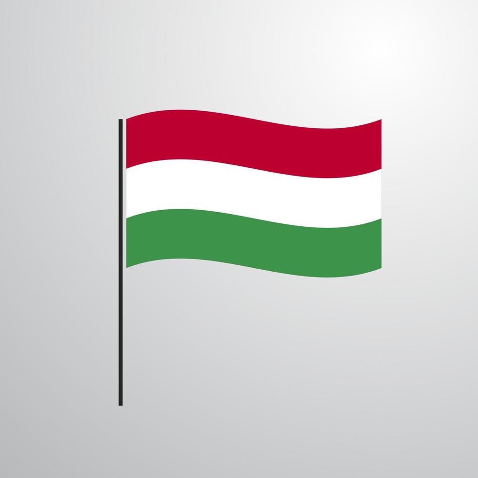 Ungarn weht Flagge vektor