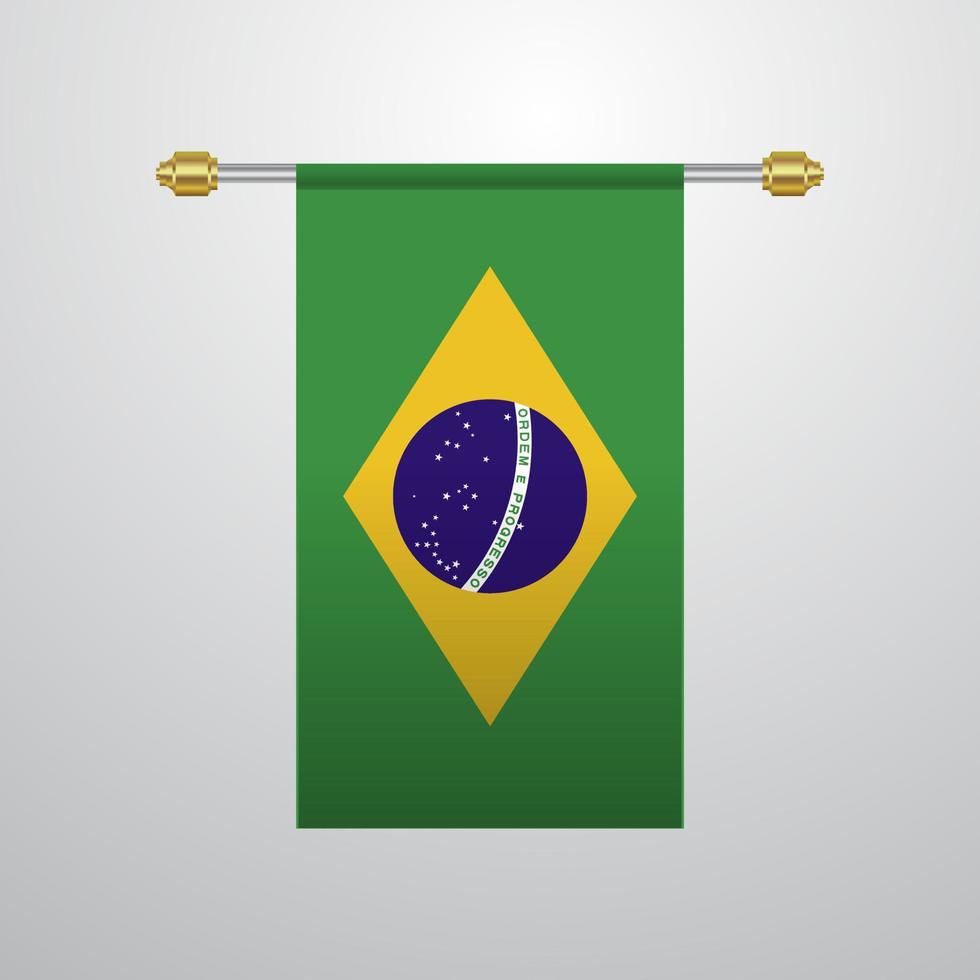 Brasilien hängande flagga vektor