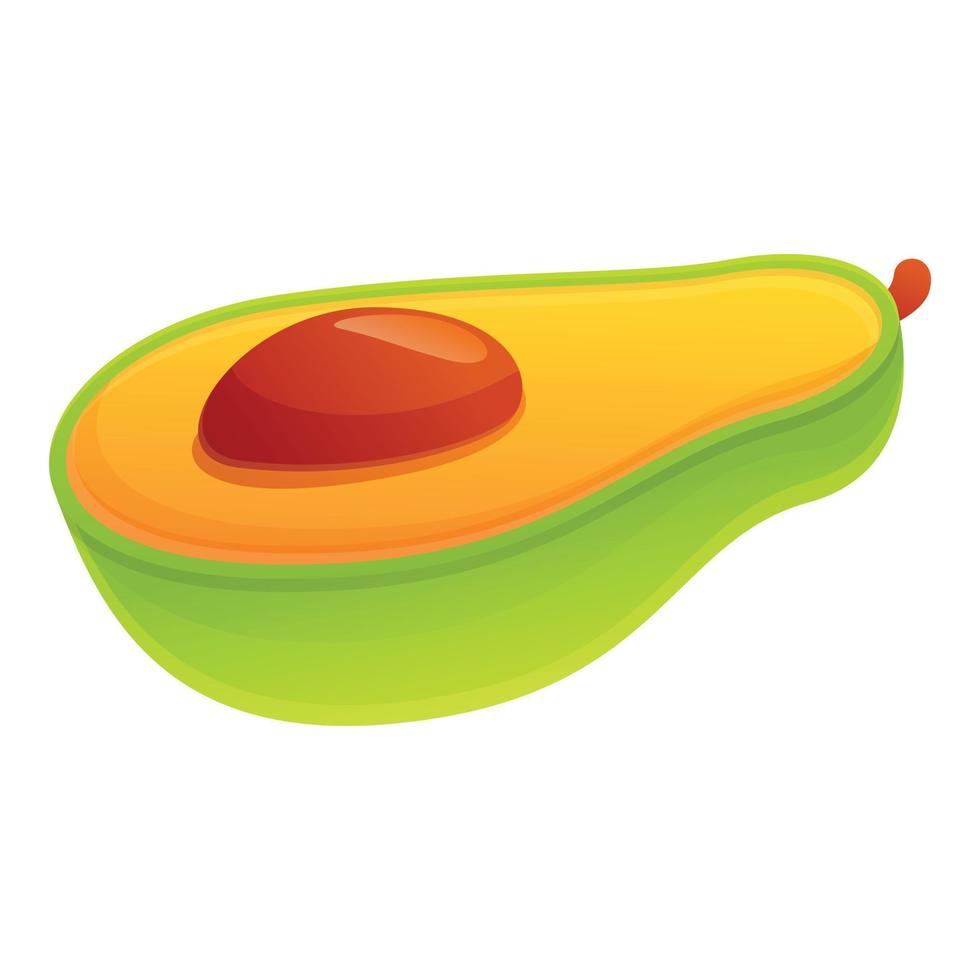 halbe Avocado-Ikone, Cartoon-Stil vektor
