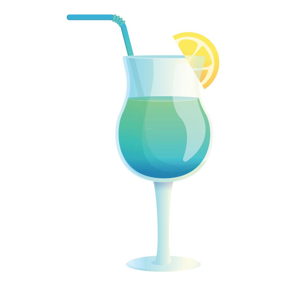 Zitronenblaue Cocktail-Ikone im Cartoon-Stil vektor