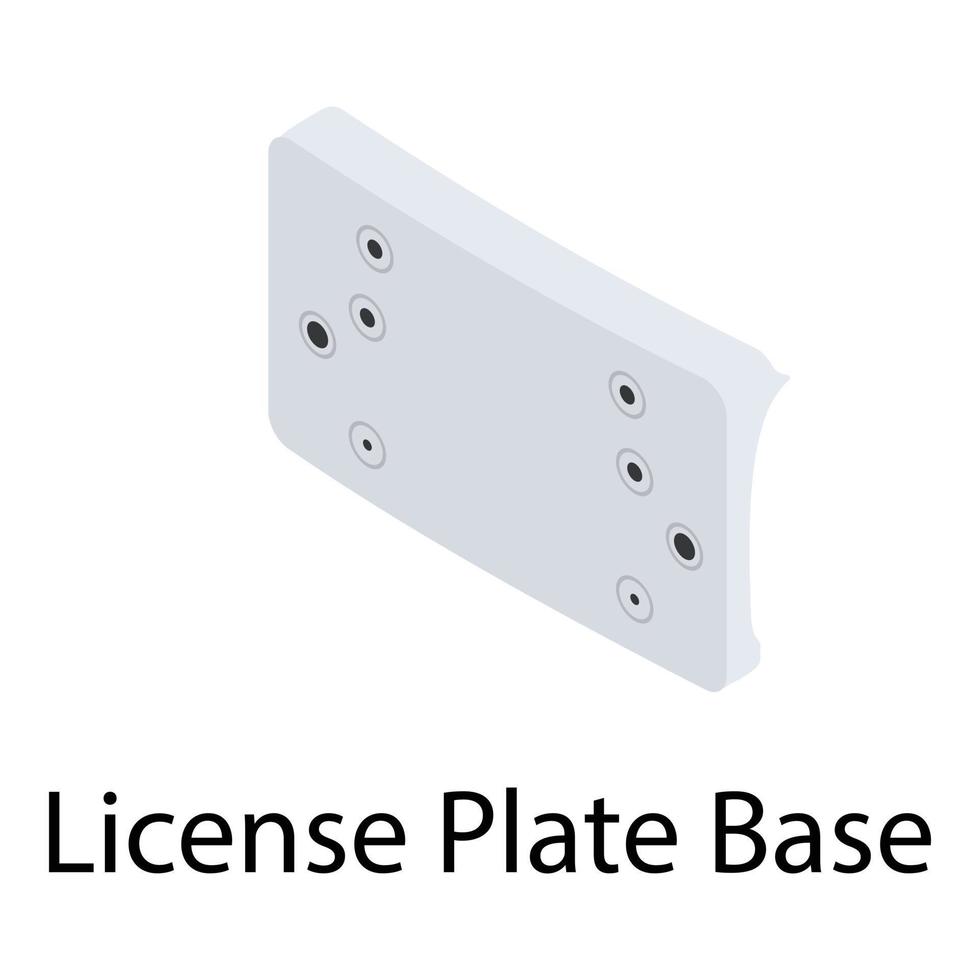 Nummernschildbasis-Symbol, isometrischer Stil vektor