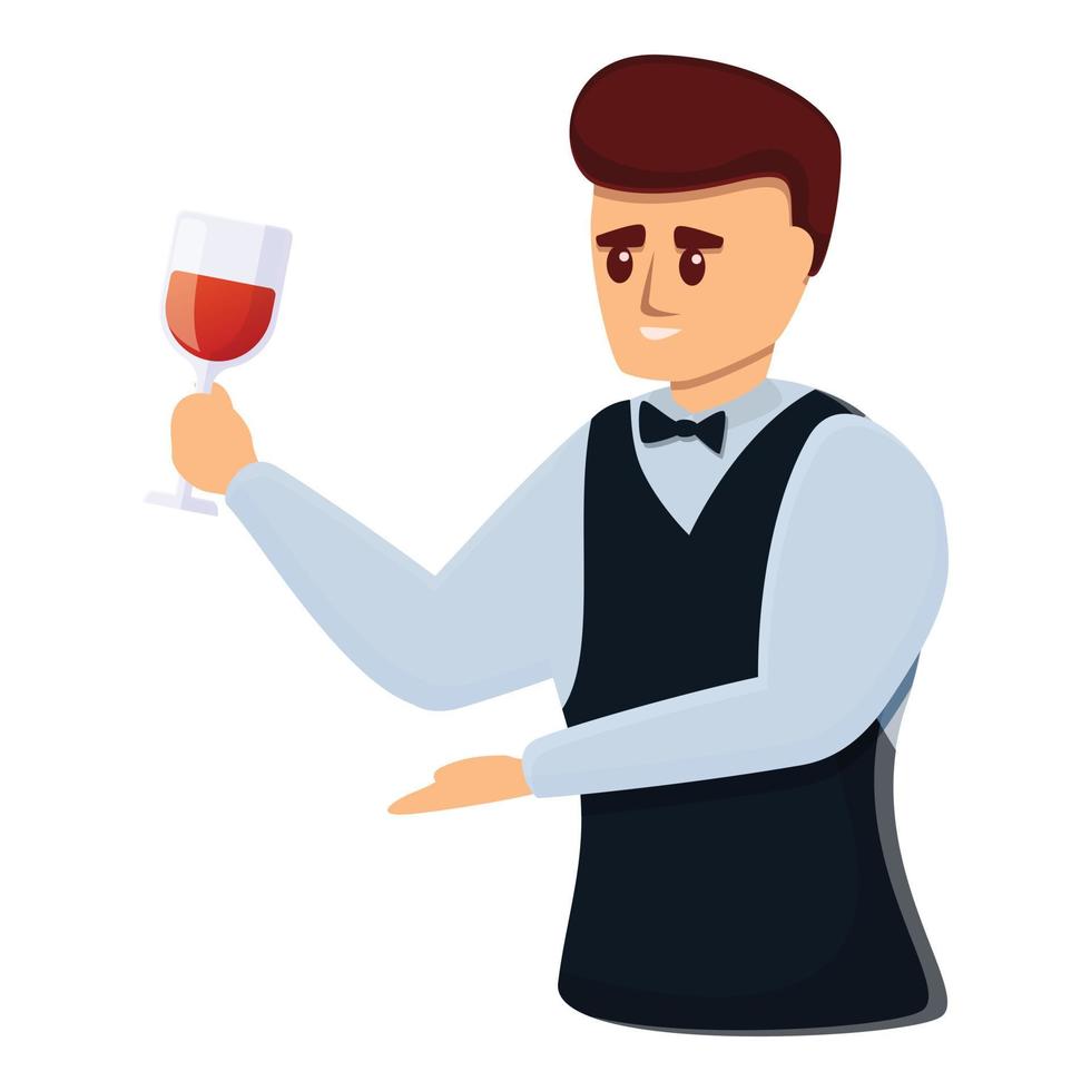 professionelle Sommelier-Ikone im Cartoon-Stil vektor