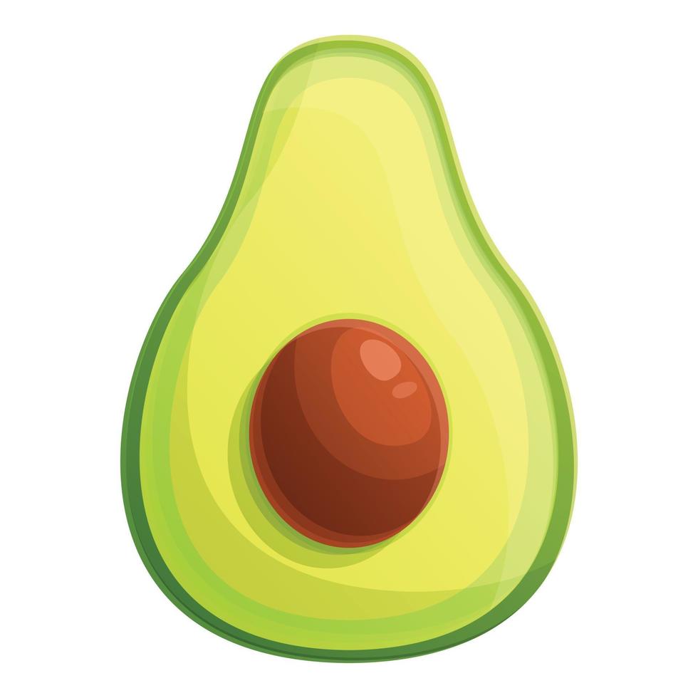 Avocado-Symbol mit halben Samen, Cartoon-Stil vektor