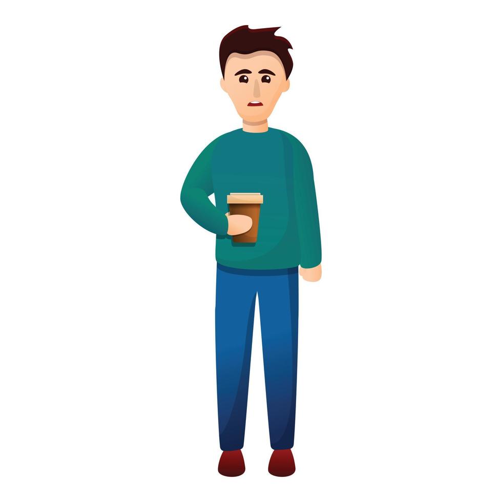 Kaffeesucht-Symbol, Cartoon-Stil vektor