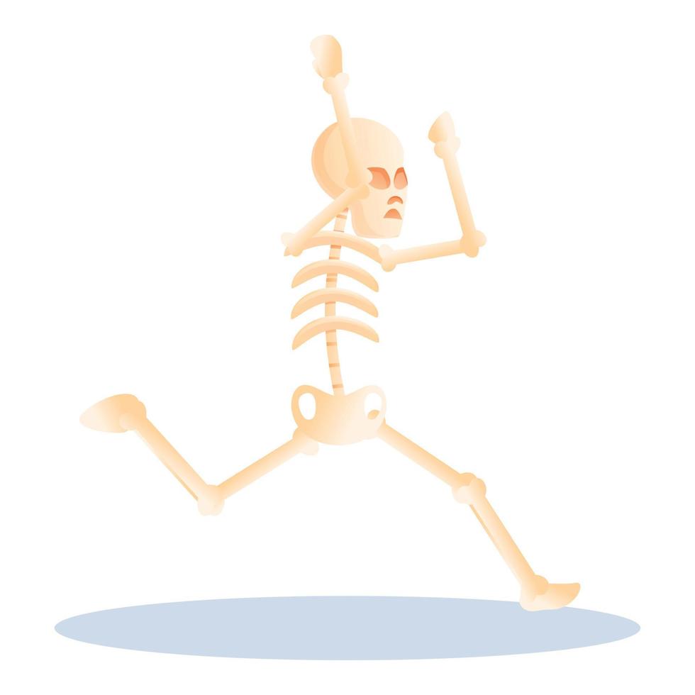 Laufendes Skelett-Symbol, Cartoon-Stil vektor