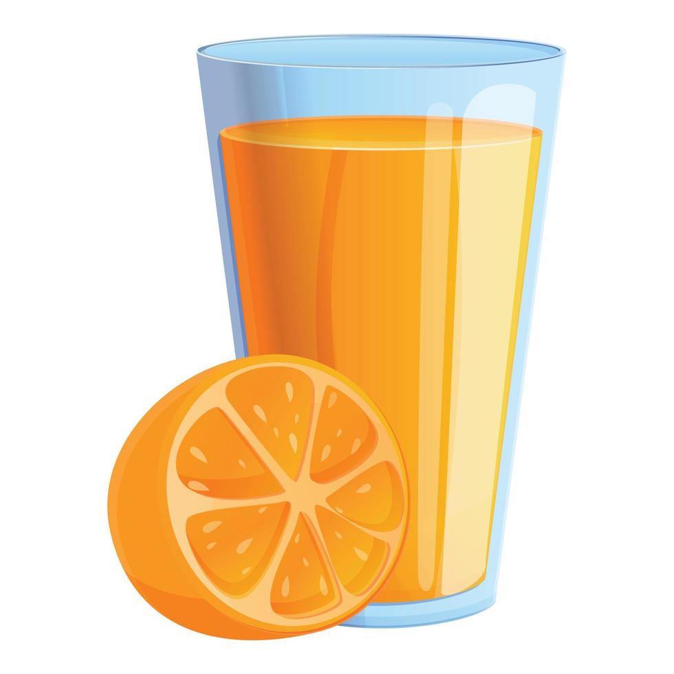 tropische Orangensaft-Ikone, Cartoon-Stil vektor