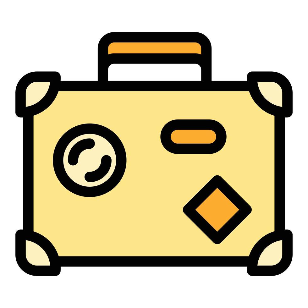 bagage ikon, översikt stil vektor