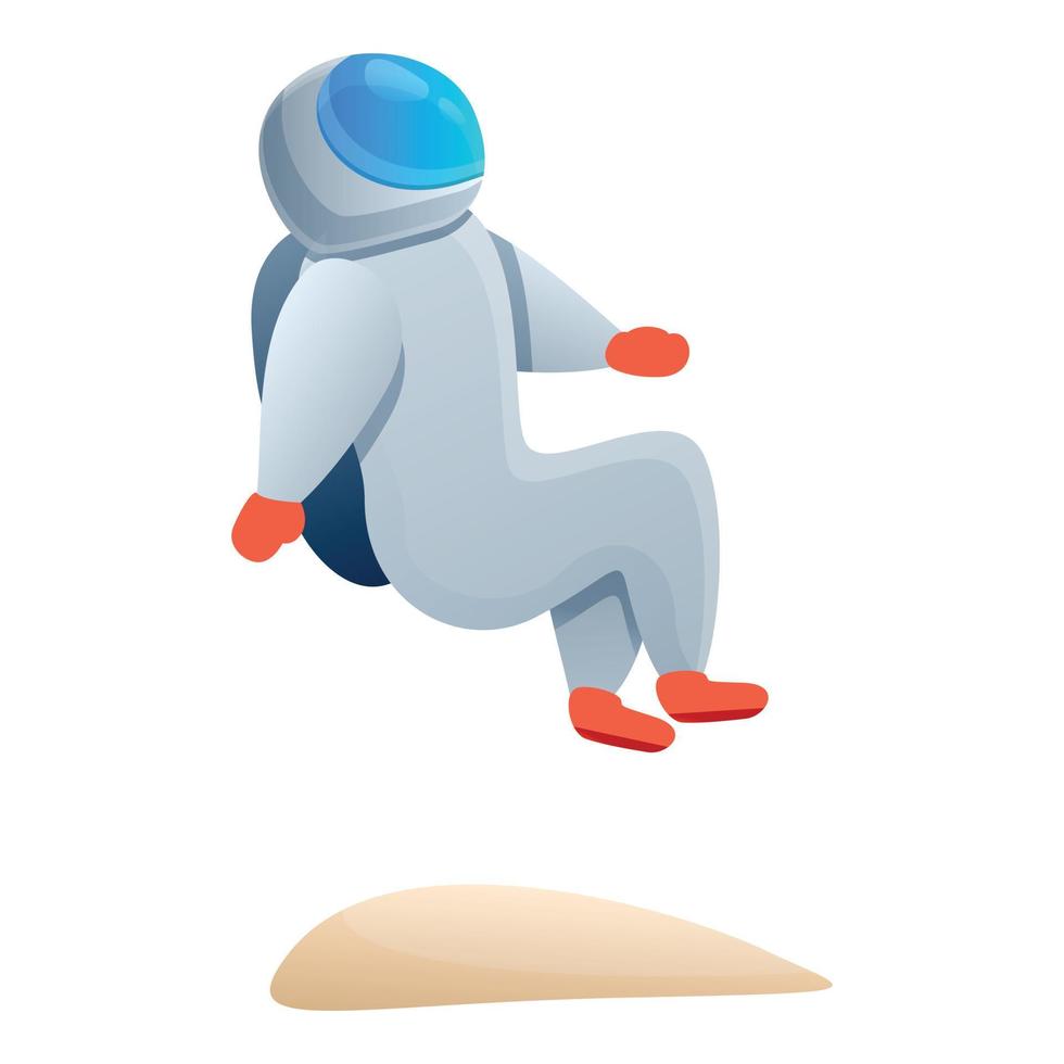 Astronauten-Sprungsymbol, Cartoon-Stil vektor