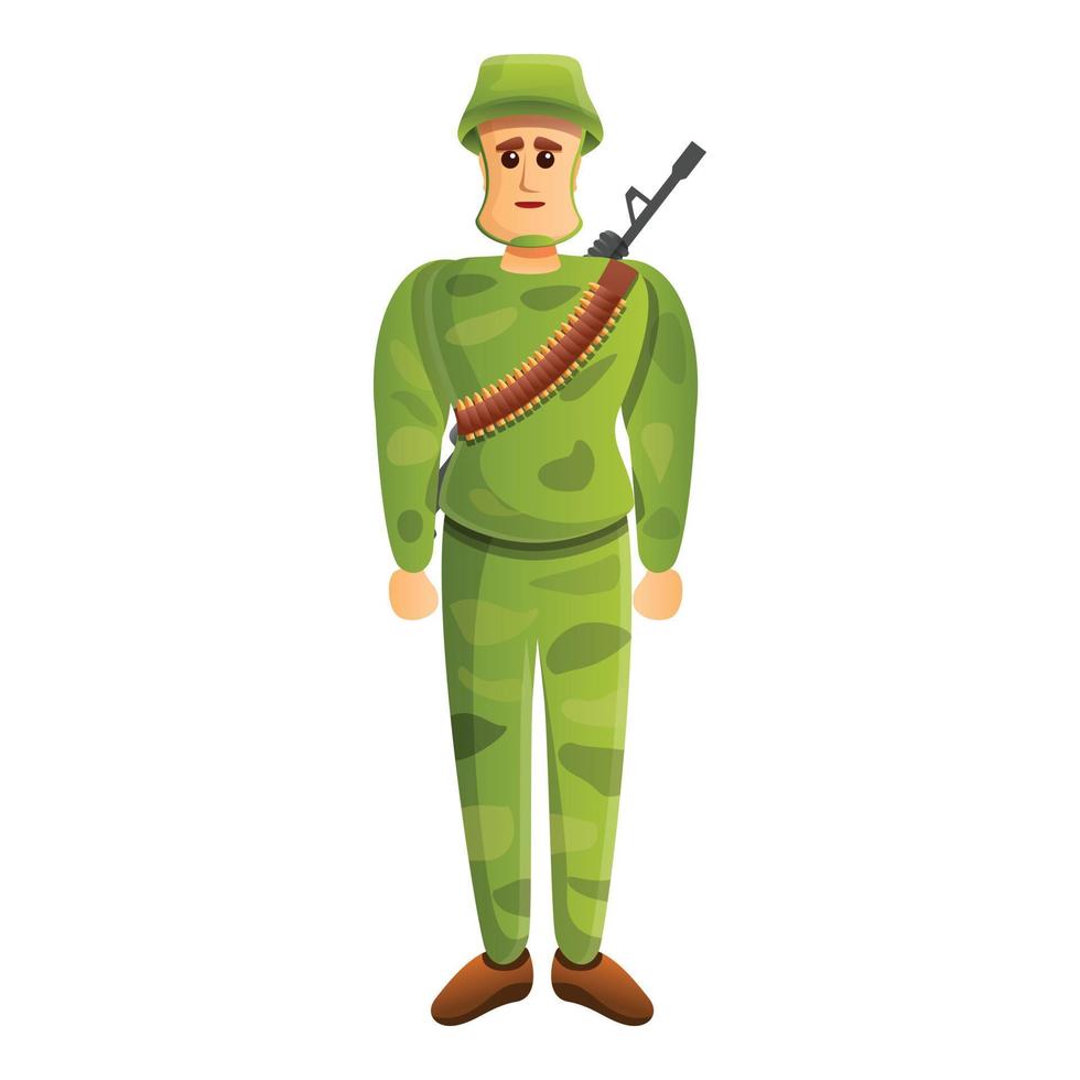 Soldat mit Gewehrsymbol, Cartoon-Stil vektor