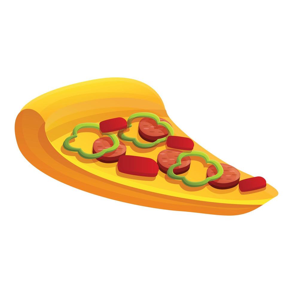 gott pizza skiva ikon, tecknad serie stil vektor