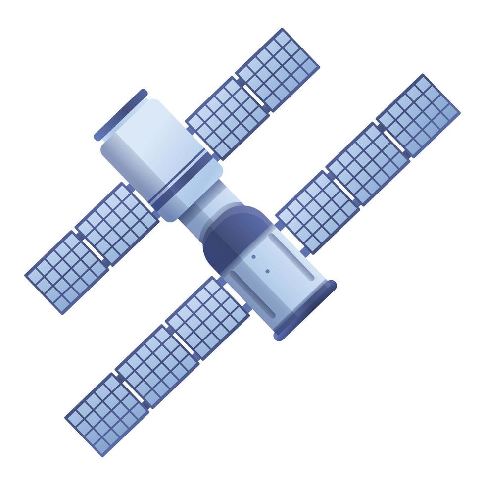 Plats satellit ikon, tecknad serie stil vektor