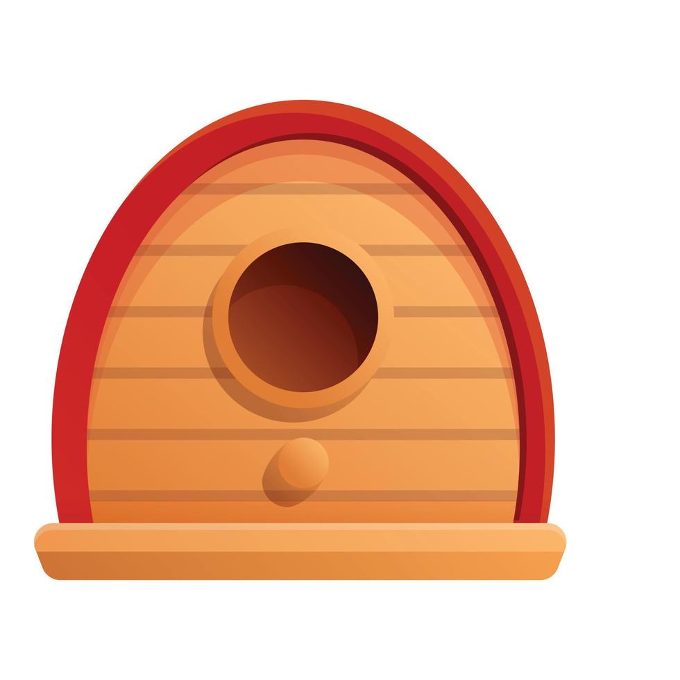 kleine Vogelhaus-Ikone, Cartoon-Stil vektor