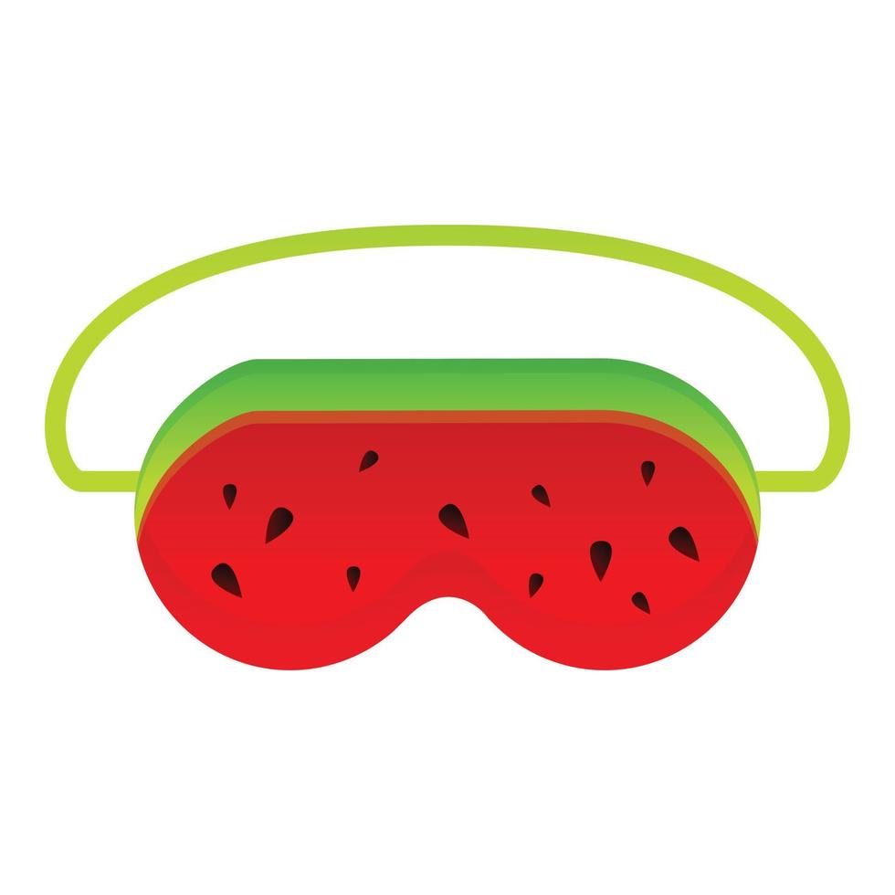 Schlafmaskensymbol mit Wassermelonendruck, Cartoon-Stil vektor