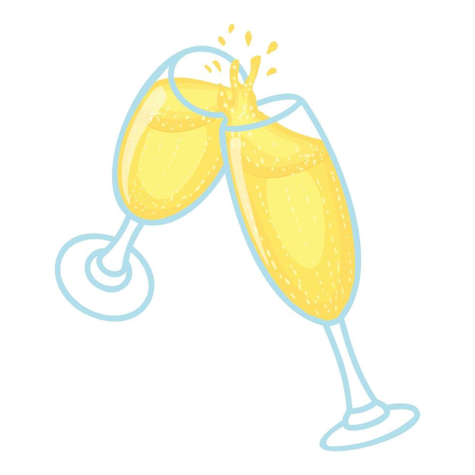 champagne glasögon ikon, isometrisk stil vektor