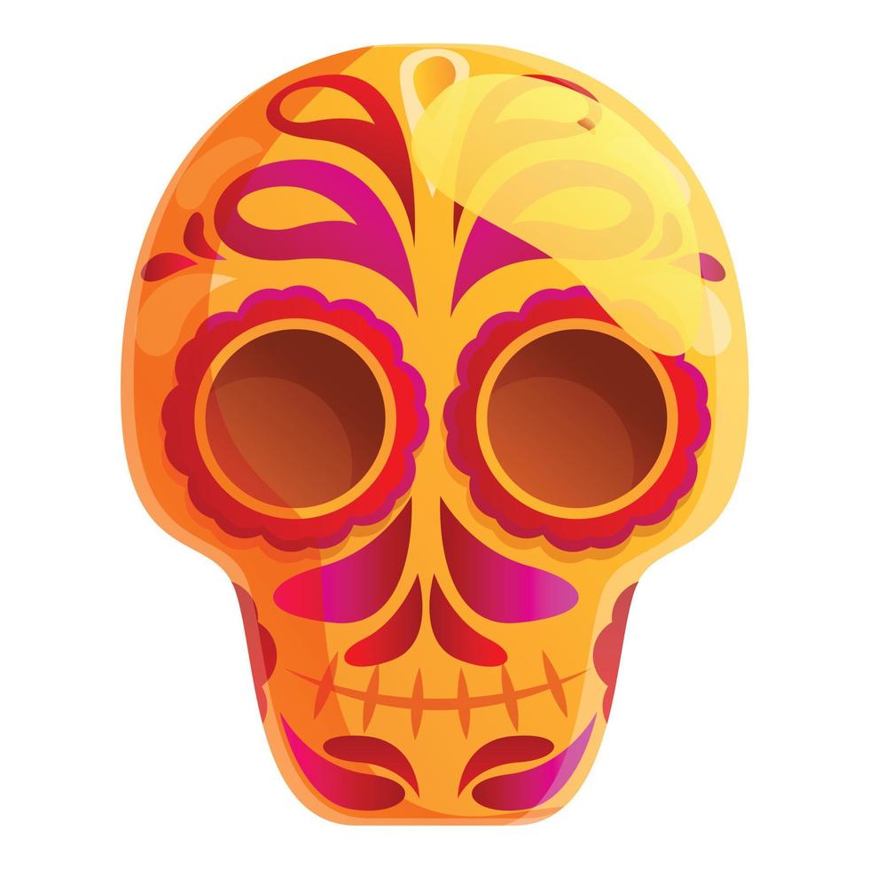 död- mexikansk skalle ikon, tecknad serie stil vektor