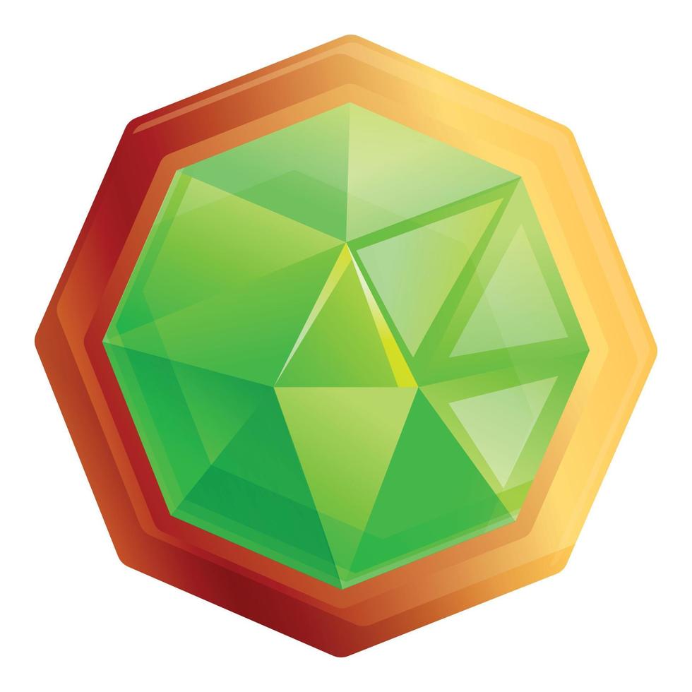 grön juvelerare ikon, tecknad serie stil vektor