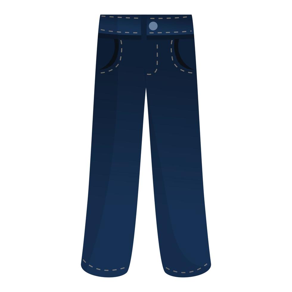 schwarze blaue Jeans-Ikone im Cartoon-Stil vektor