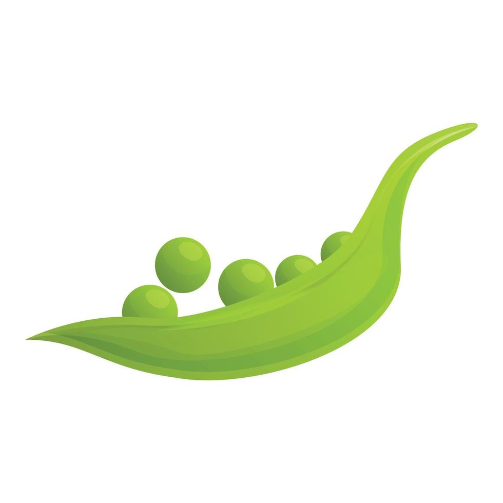 Grüne Erbsen-Symbol, Cartoon-Stil vektor