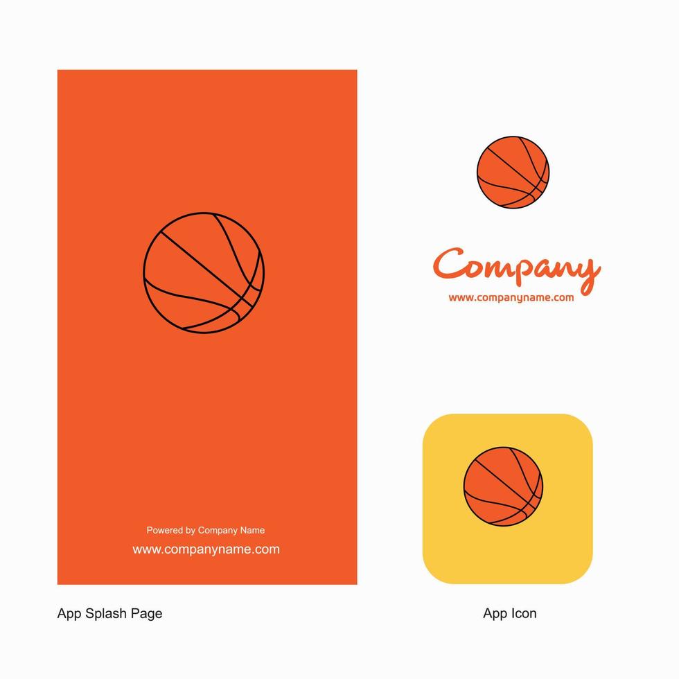 Basketball-Firmenlogo-App-Symbol und Splash-Page-Design kreative Business-App-Designelemente vektor