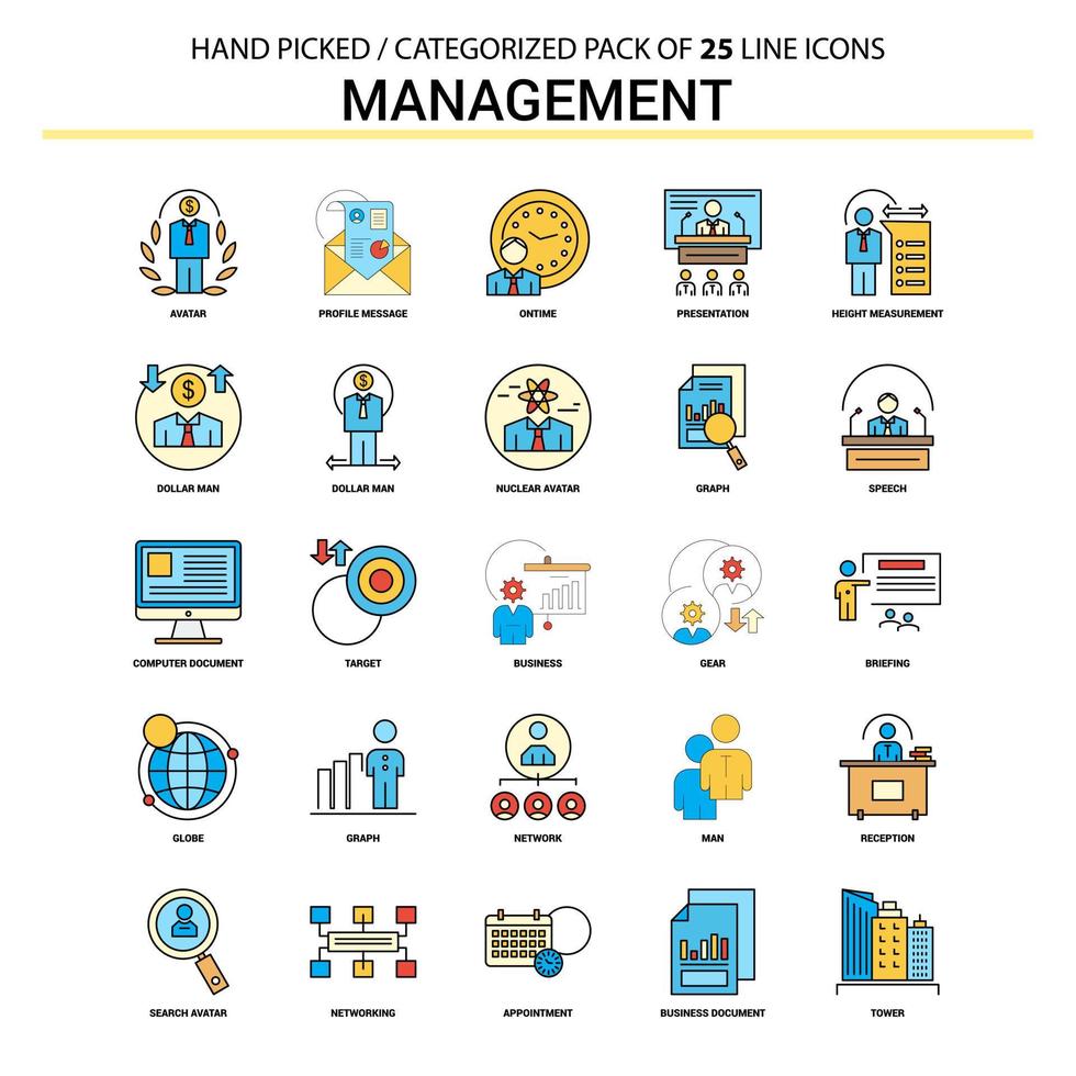 Management flache Linie Icon-Set Business-Konzept-Icons-Design vektor