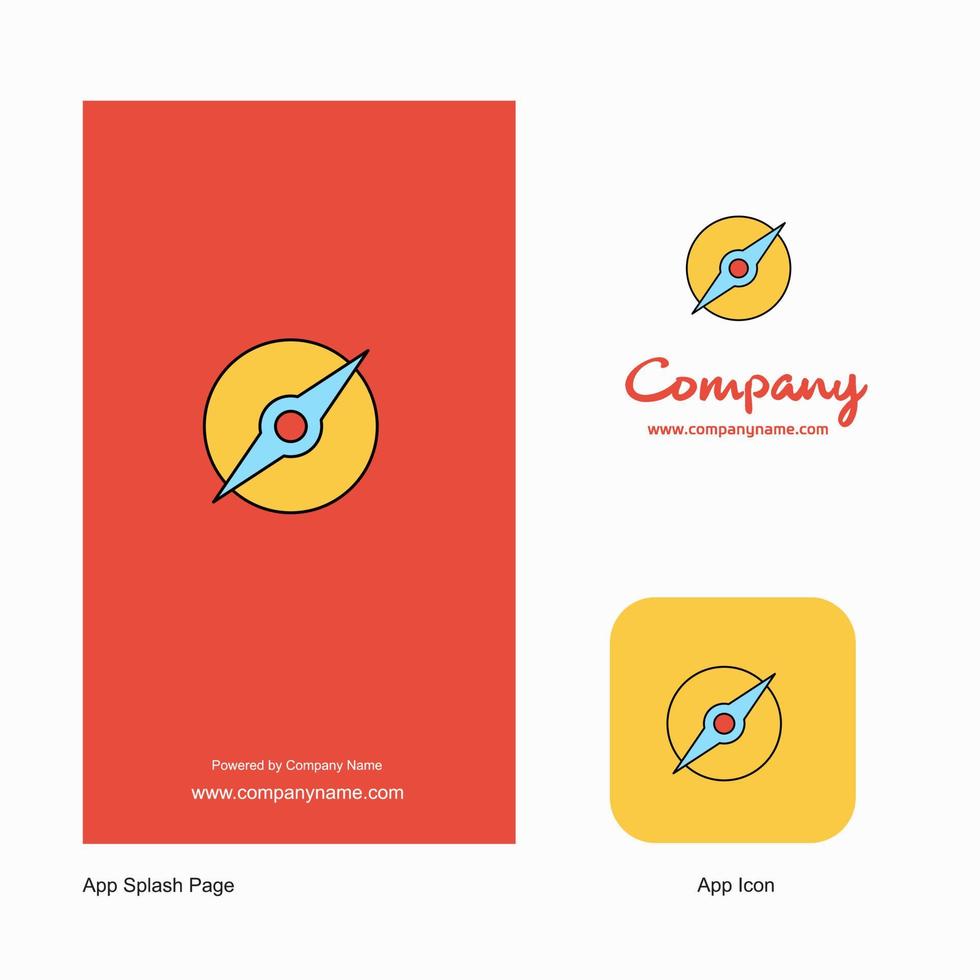 Kompass-Firmenlogo-App-Symbol und Splash-Page-Design kreative Business-App-Designelemente vektor