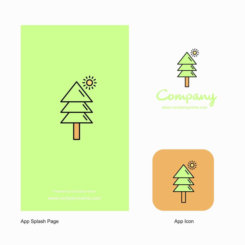 träd företag logotyp app ikon och stänk sida design kreativ företag app design element vektor